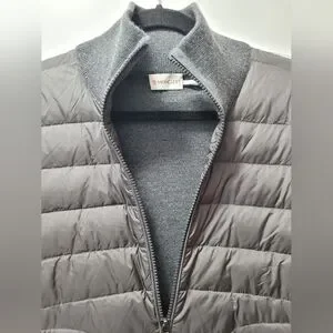 MONCLER MAGLIONE TRICOT CARDIGAN グレー M MONCLER Maglione Tricot Wool Knitted Cardigan Down Hood Size